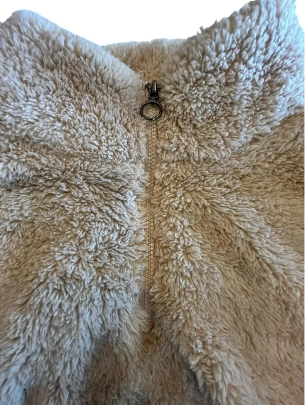 SO Teddy Jacket Women's Beige Fluffy Soft Short Cropped  Size XS Sherpa